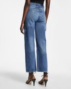Womens Brooklyn Jean Stella Slashed Straight Denim Jeans - Denim