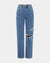 WOMENS  BROOKLYN JEAN MOODY TRASHED STRAIGHT DENIM JEANS