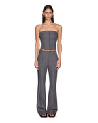 Womens Soho Trouser Grey Pinstripe Slim Pants - Grey