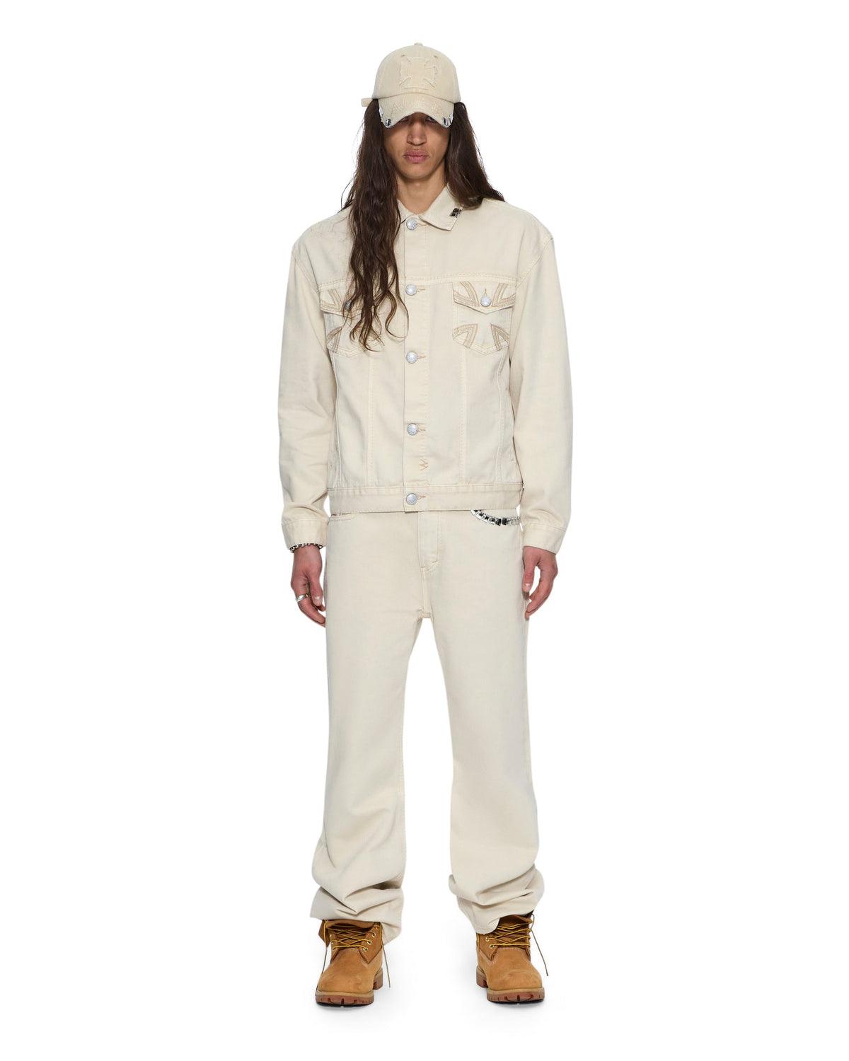 MENS KSUBI X ALICE HOLLYWOOD TORO IVORY DENIM JEANS