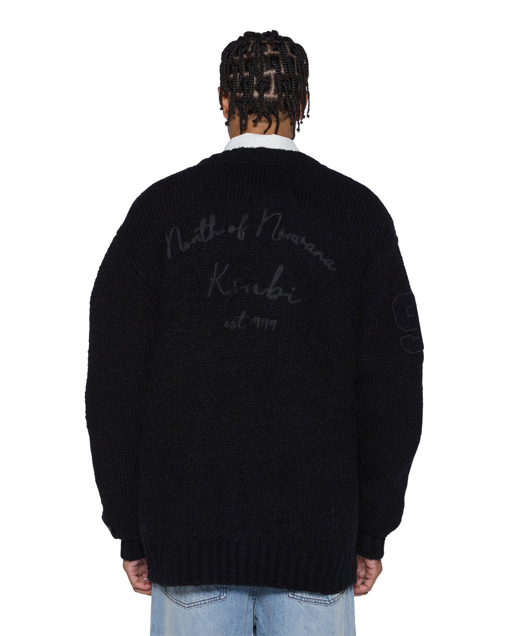MENS SALUD CARDIGAN JET BLACK KNITWEAR