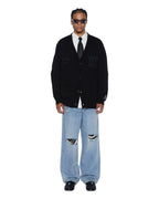 MENS SALUD CARDIGAN JET BLACK KNITWEAR
