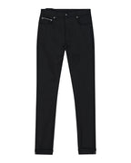 MENS CHITCH SELVEDGE RAW BLACK DENIM JEANS