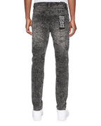 Mens Chitch Stencil Stitch Worn Grey Slim Denim Jeans - Grey
