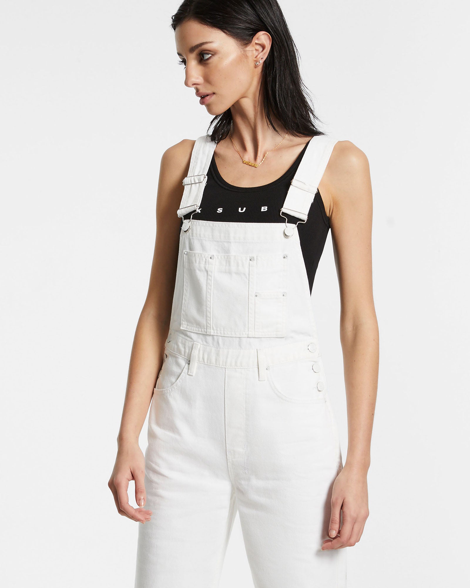 WOMENS  CLOSE CALL OVERALL BLANC RELAXED JUMPSUITS