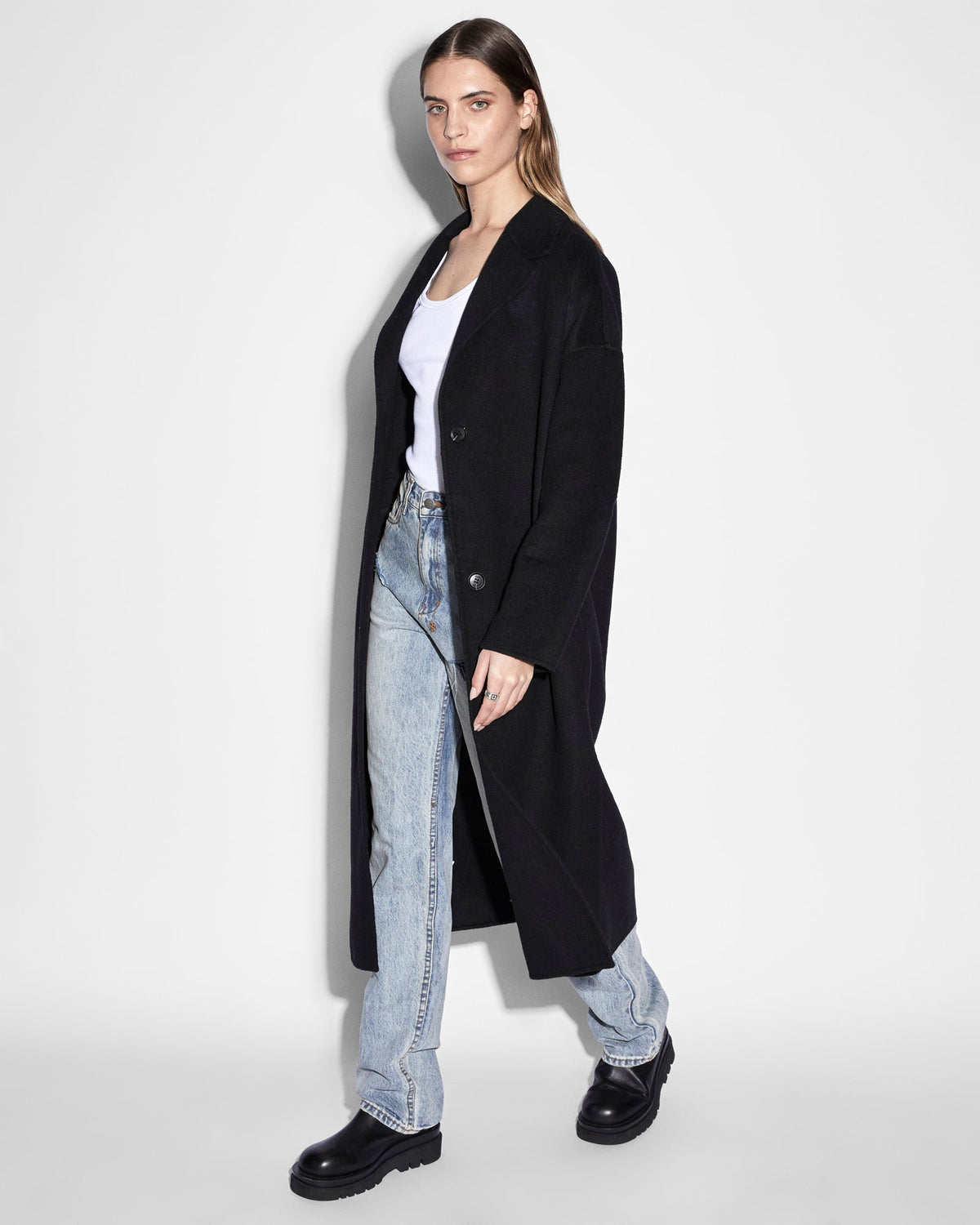 Womens Kamille Coat Black Relaxed Jackets - Black