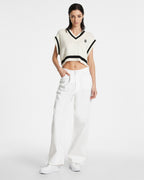 Womens Lo Key Jean Blanc Wide Denim Jeans - White