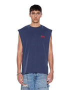 MENS KINGDOM CUT OFF BIGGIE DEEP BLUE TEES