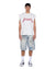 MENS  LINE UP EKCESS CUT OFF TEE WHITE/RED OVERSIZED TEES