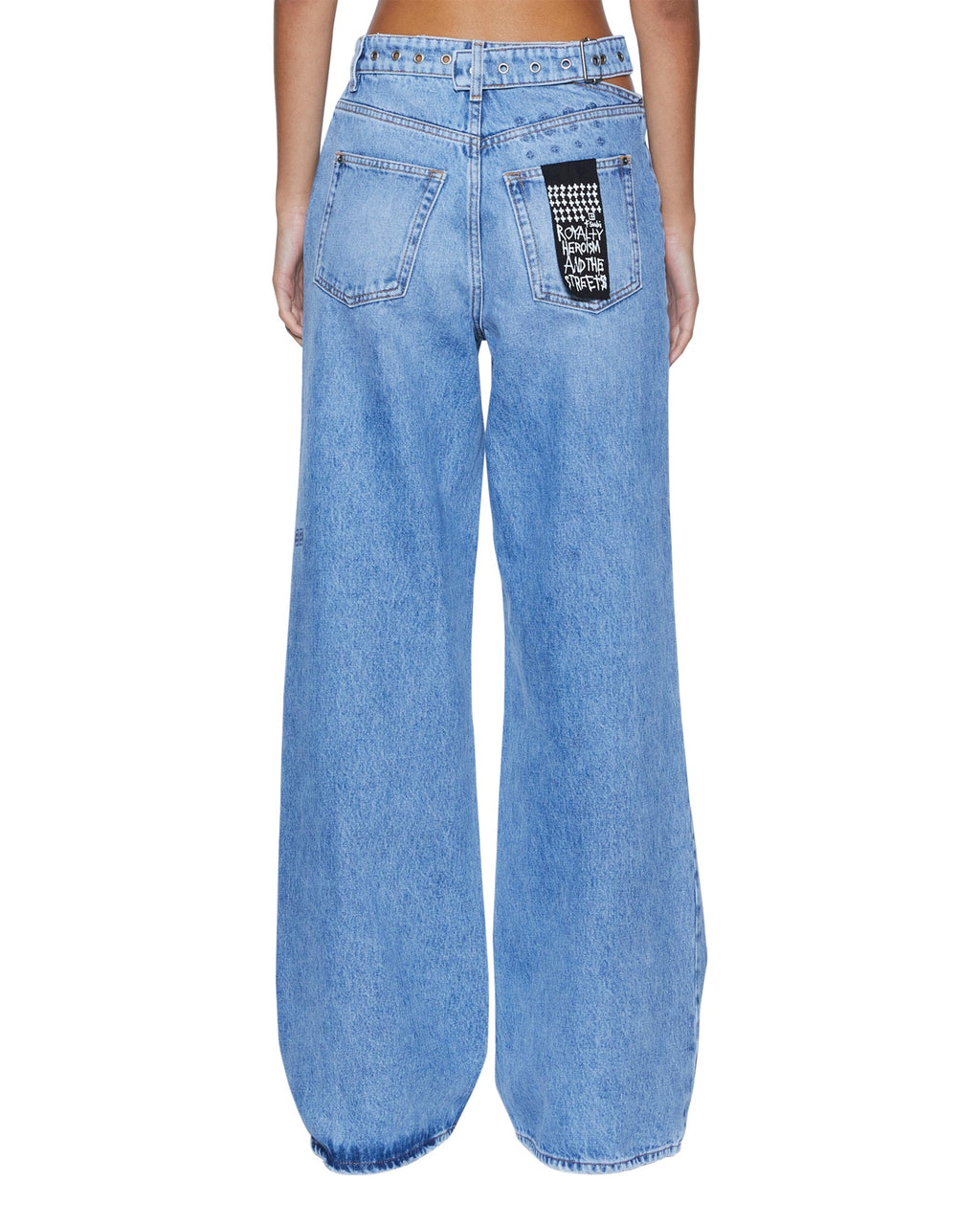 WOMENS STRIDER DETTACHED BELTED CHROMA DENIM JEANS