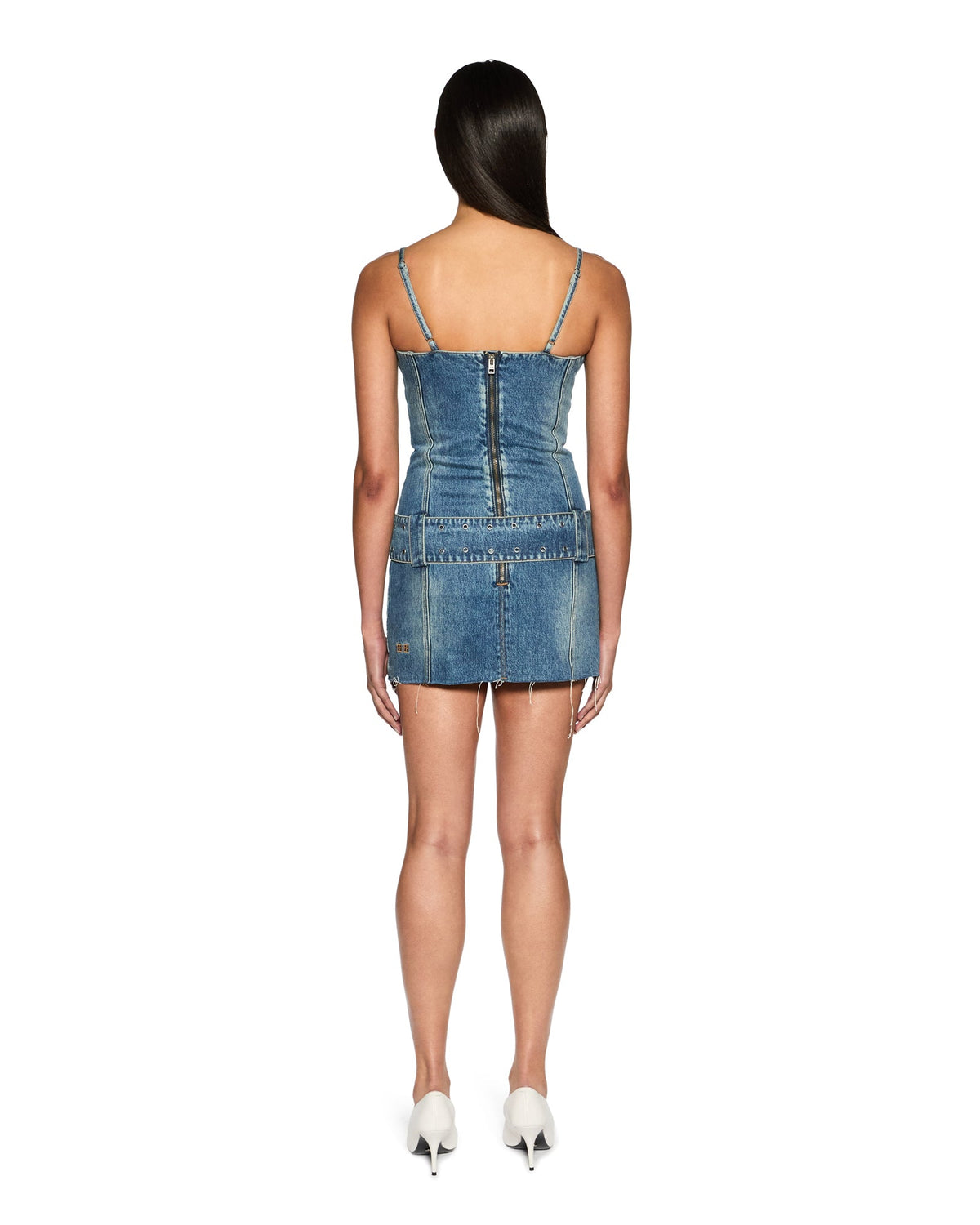WOMENS DAUPHINE BELTED MINI AGED DRESSES
