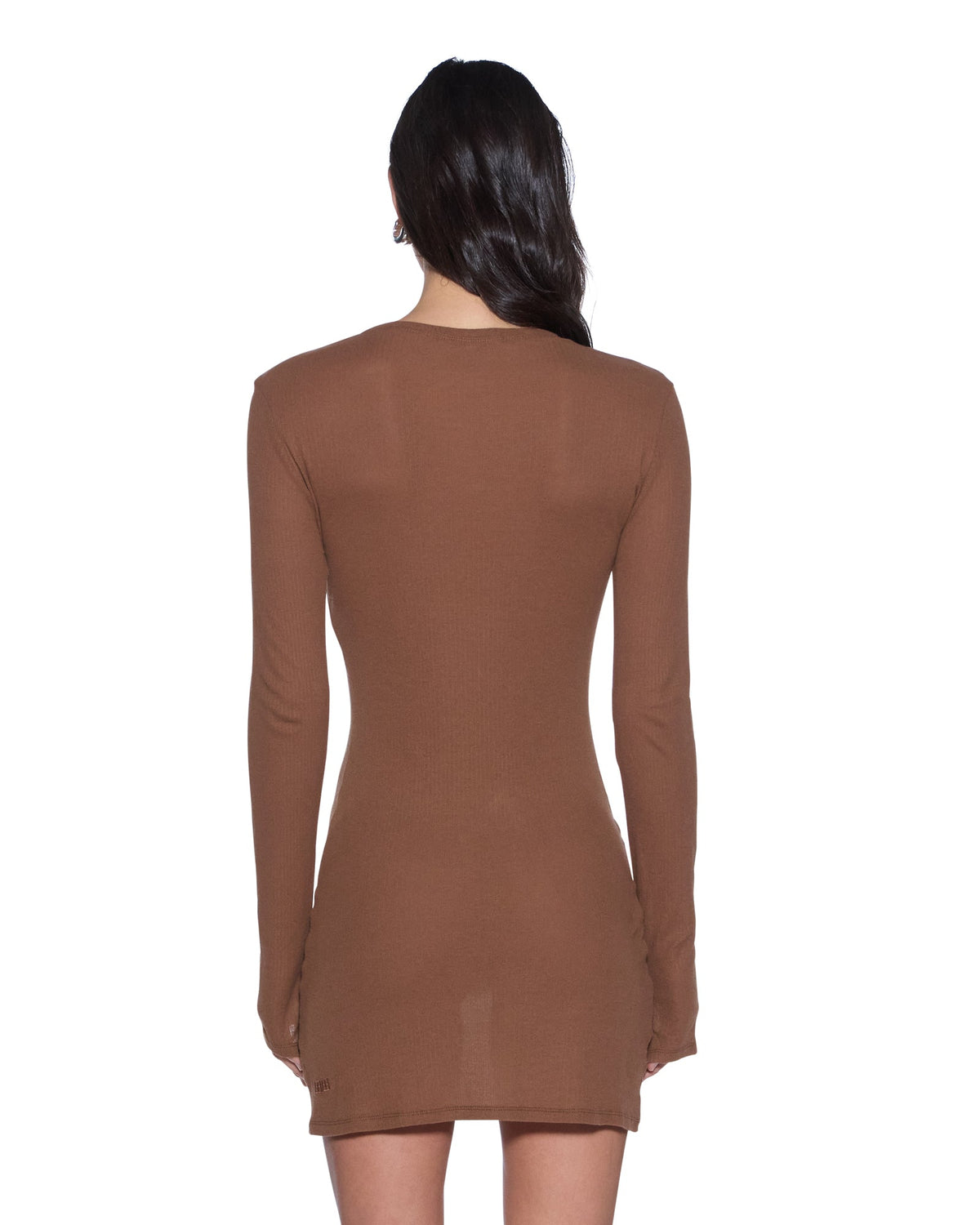 CRAWFORD LS MINI DRESS CHOCOLATE