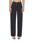 Womens Empire Jean Noir Relaxed Straight Denim Jeans - Black