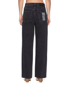 Womens Empire Jean Noir Relaxed Straight Denim Jeans - Black