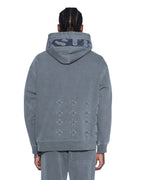 Mens 4x4 Luxe Biggie Hoodie Charcoal Oversized Fleece - Grey