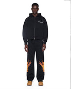MENS KROWN HALEN ZIP HOODIE BLACK FLEECE