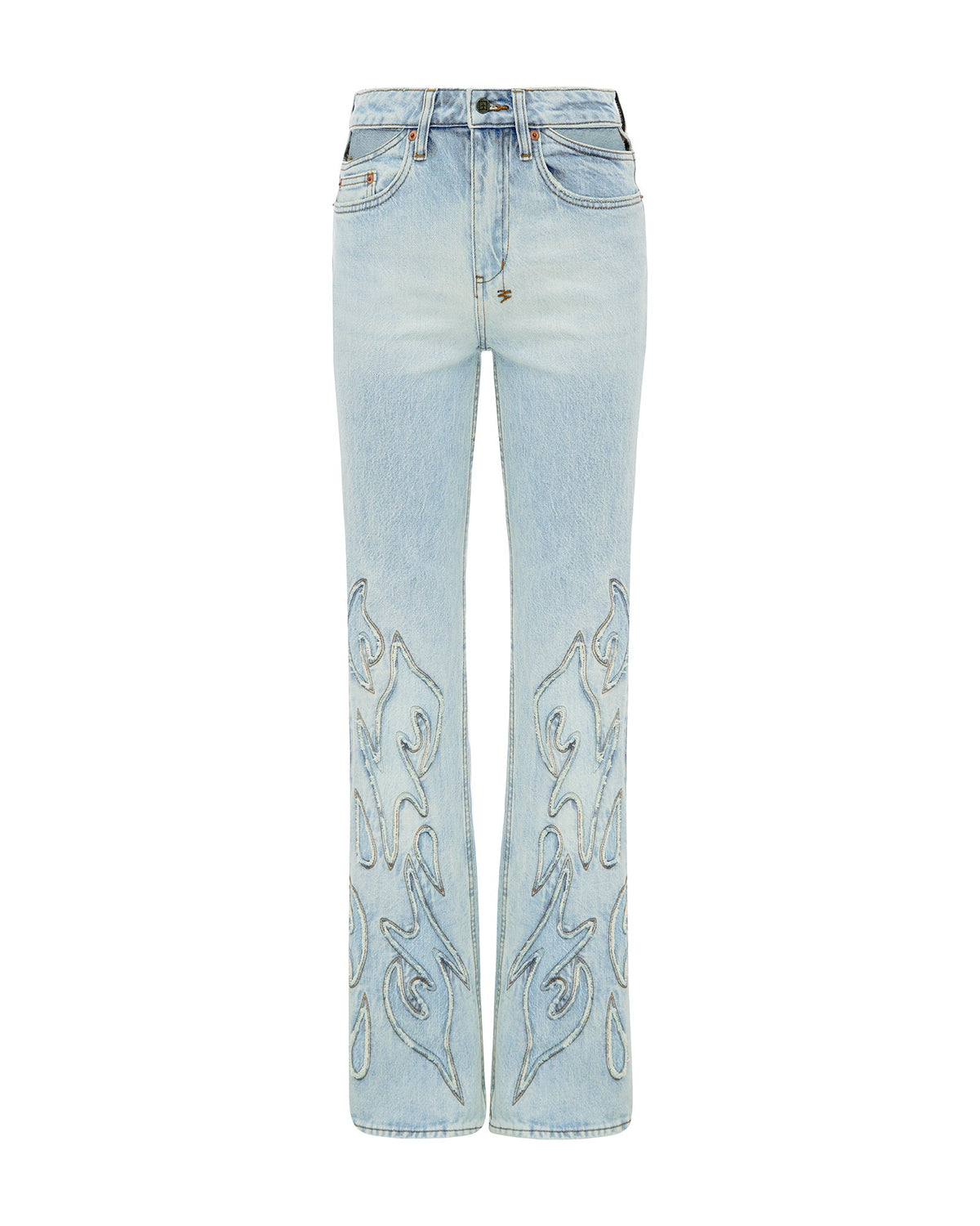 Womens Frontier Soho Paragon Patch Flare Denim Jeans - Denim