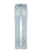 Womens Frontier Soho Paragon Patch Flare Denim Jeans - Denim