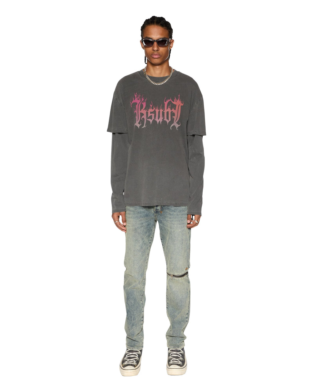 MENS CHITCH STAGE DIVE CAGED DENIM JEANS