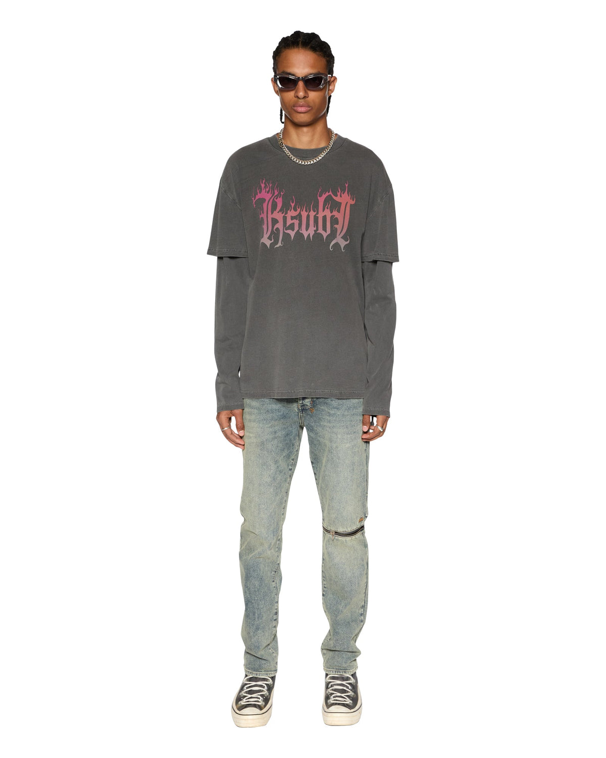 MENS CHITCH STAGE DIVE CAGED DENIM JEANS