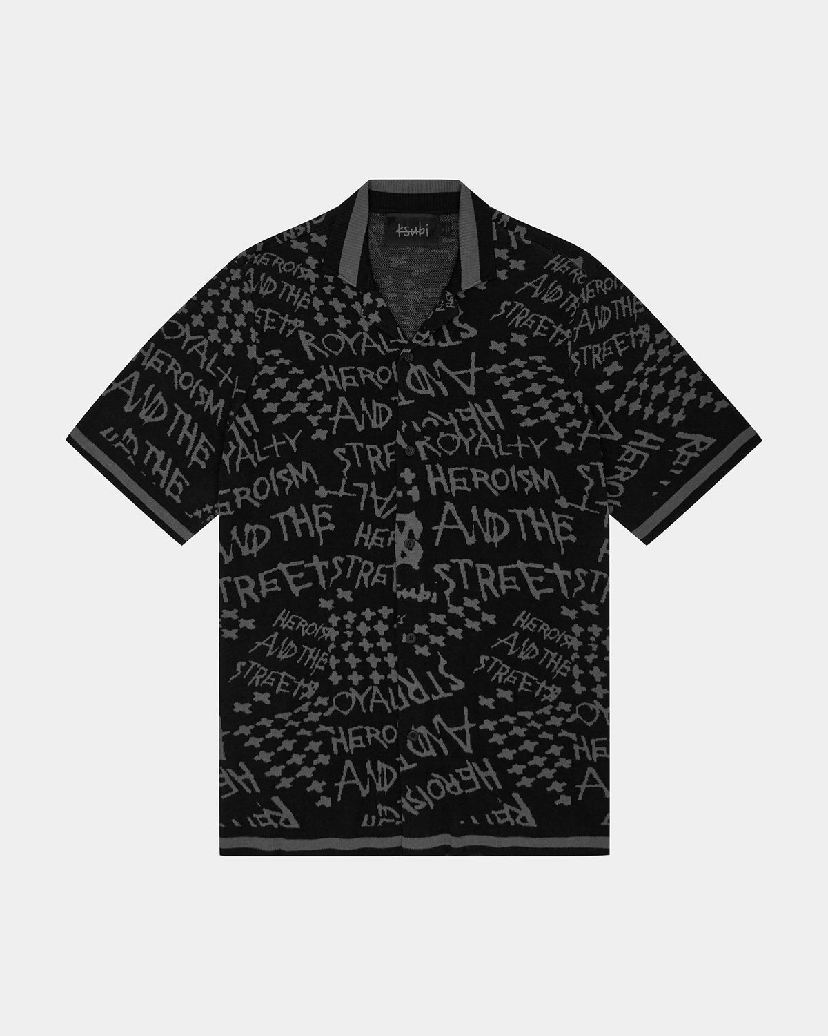 MENS HEROISM KNIT RESORT SS SHIRT BLACK SHIRTS