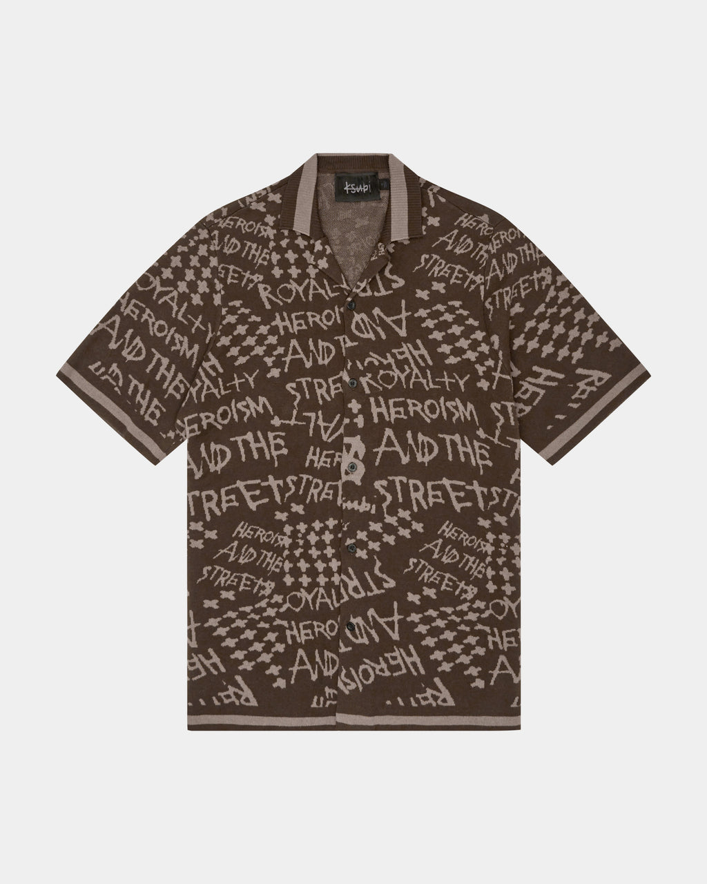 MENS HEROISM KNIT RESORT SS SHIRT JAVA SHIRTS