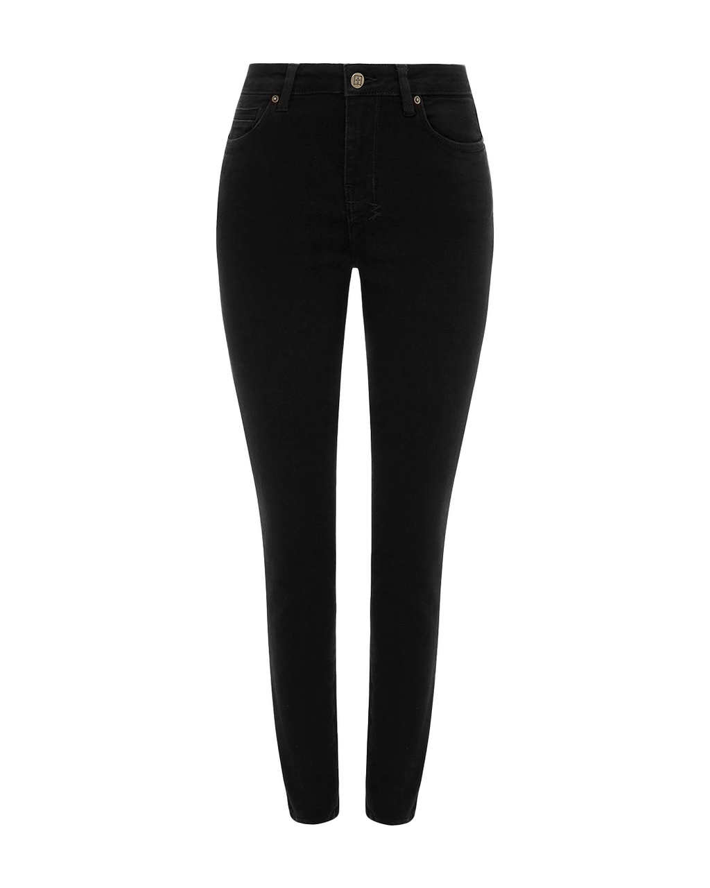 WOMENS HI N WASTED JET BLACK DENIM JEANS