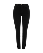 WOMENS HI N WASTED JET BLACK DENIM JEANS