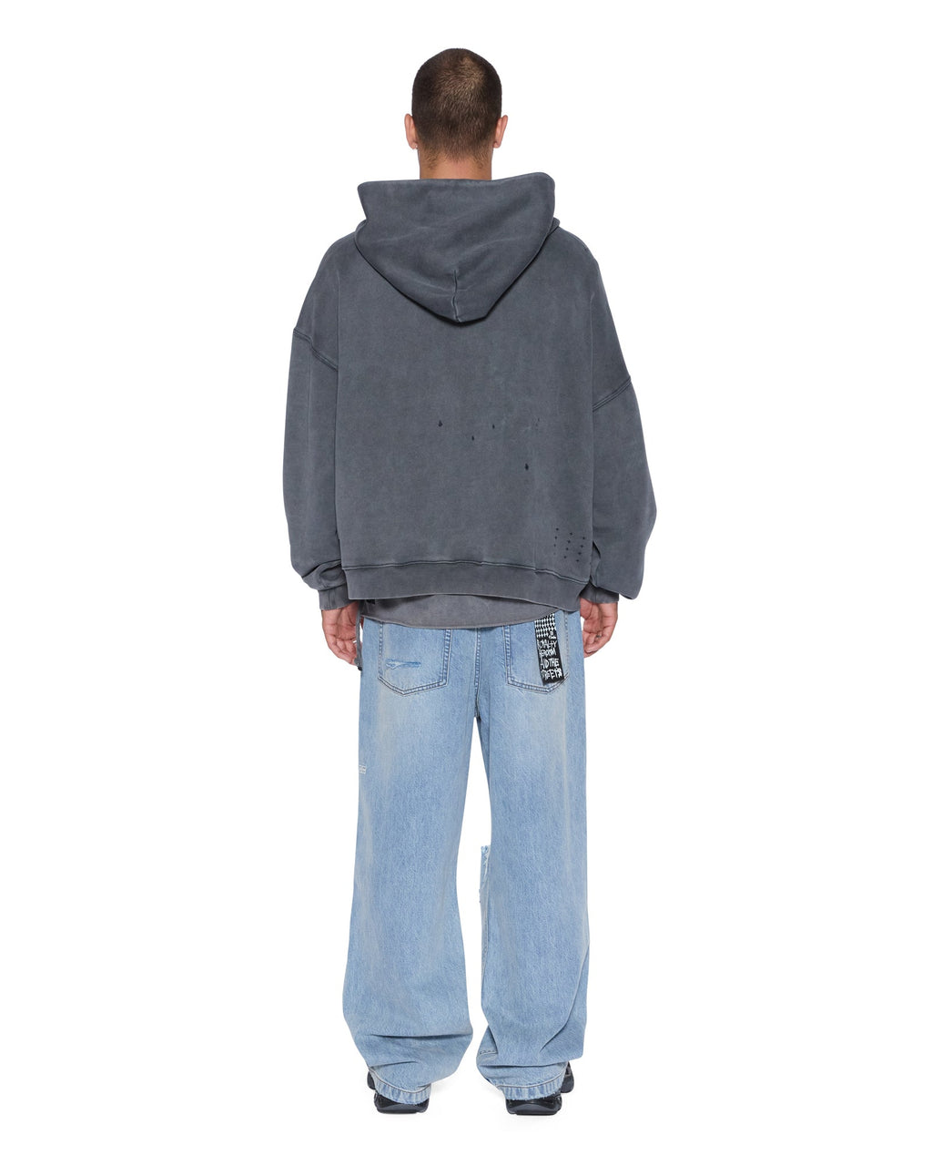 MENS BLASTED EKCESS HOODIE RHINO FLEECE