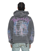 MENS FALLEN EKCESS ZIP HOODIE FADED BLACK FLEECE