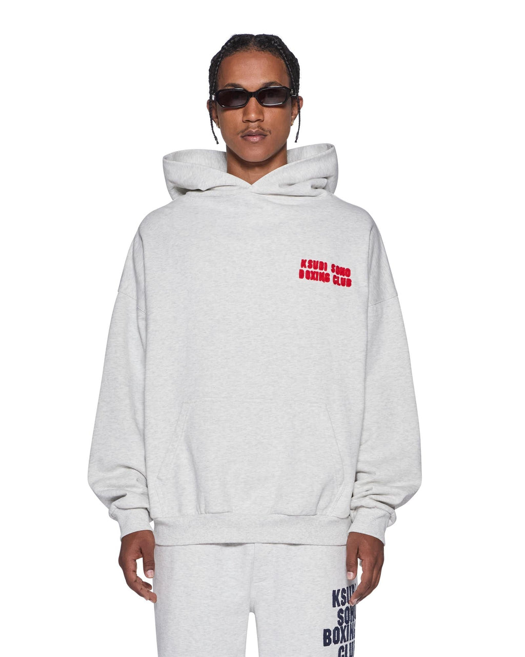 Mens Club Ekcess Hoodie Snow Marle Oversized Fleece - Grey