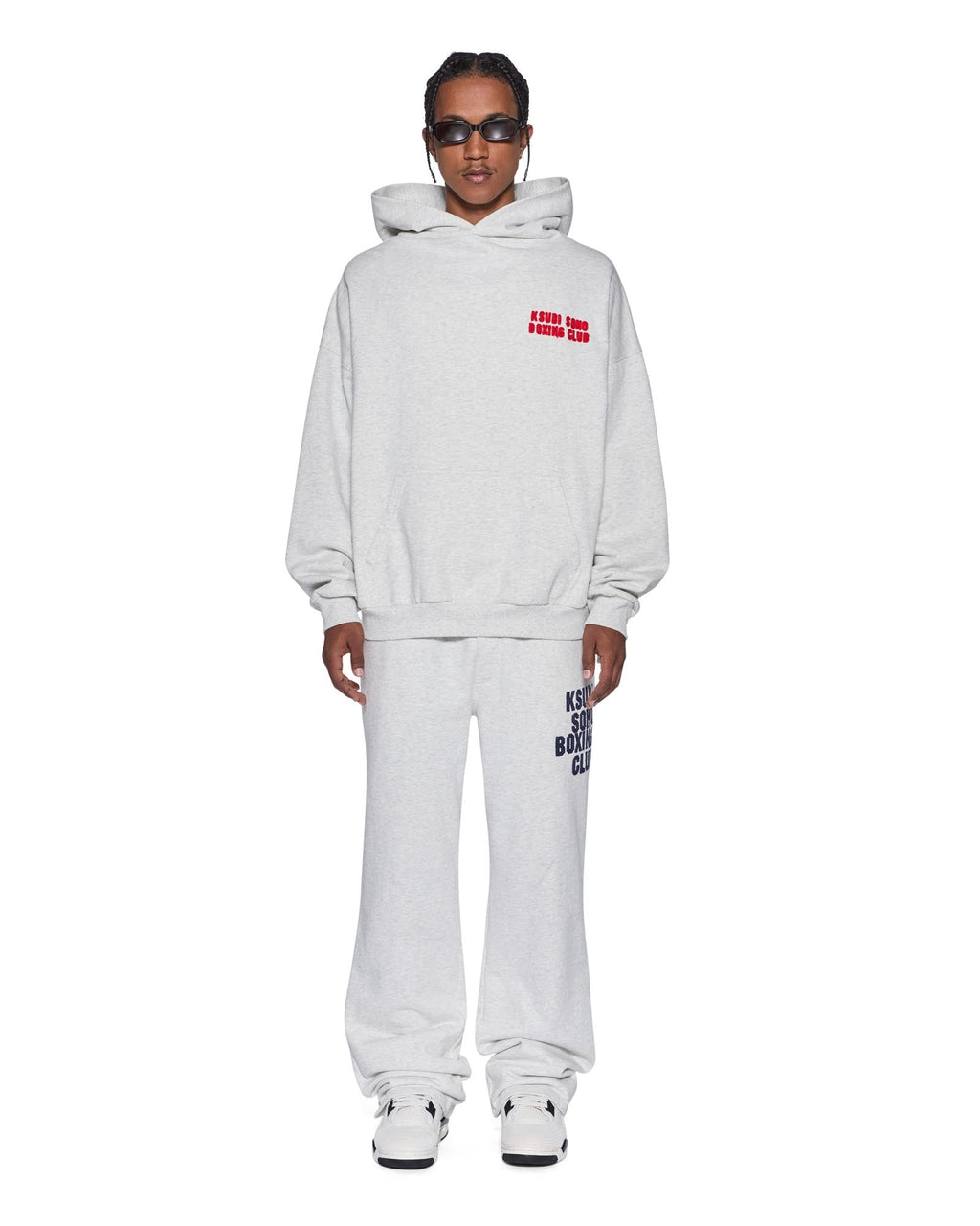 Mens Club Ekcess Hoodie Snow Marle Oversized Fleece - Grey