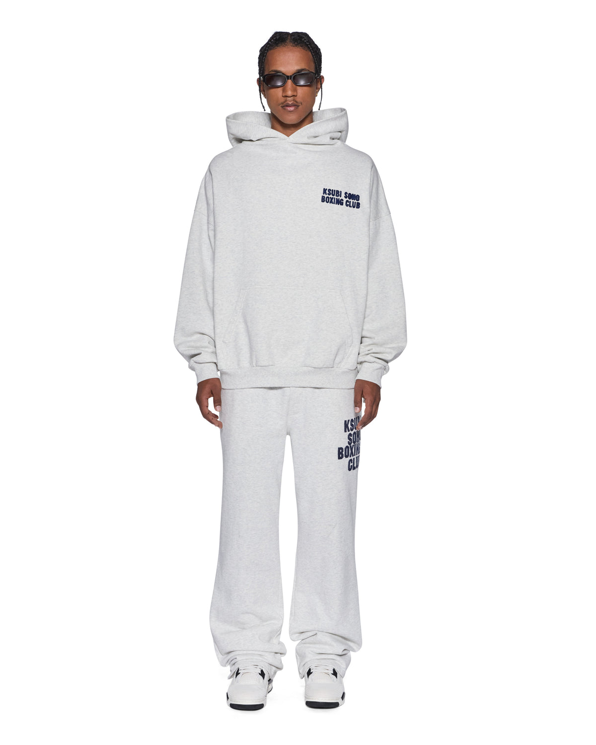 Mens Club Ekcess Hoodie Snow Marle Oversized Fleece - Grey