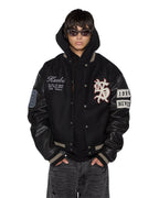 MENS PLAYOFF VARSITY JACKET BLACK JACKETS
