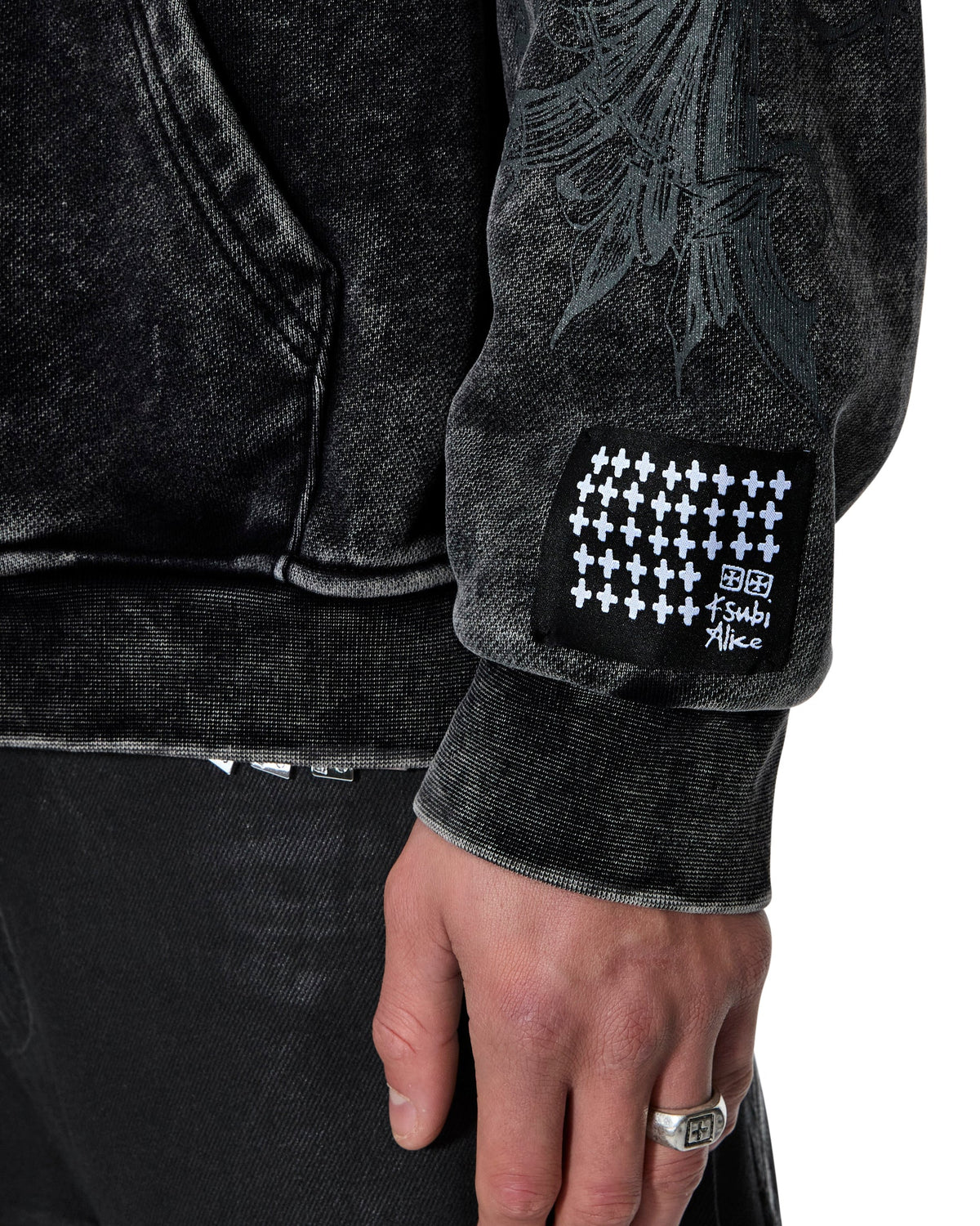 Mens Ksubi X Alice Hollywood Graphic Zip Hoodie Black Jackets - Black