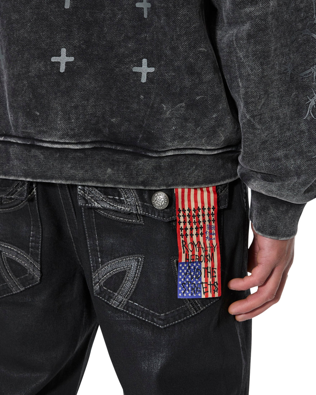 Mens Ksubi X Alice Hollywood Graphic Zip Hoodie Black Jackets - Black