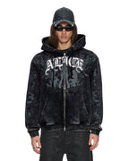 Mens Ksubi X Alice Hollywood Graphic Zip Hoodie Black Jackets - Black