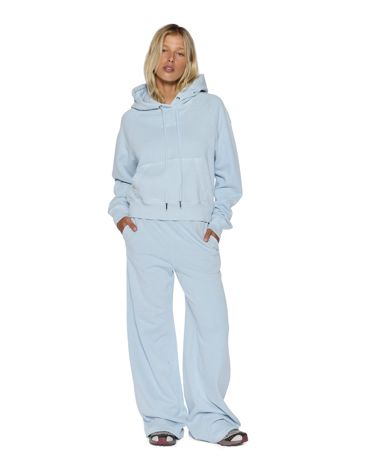 Womens Origin Hoodie Ice Mist Oversized Fleece - Blue