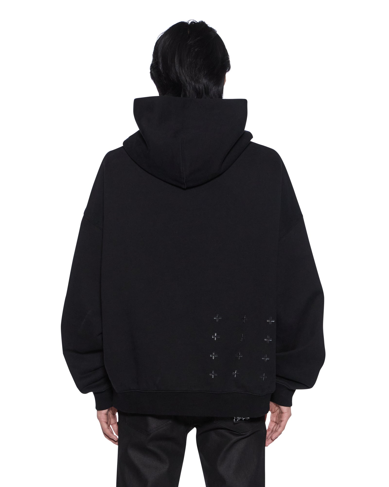 MENS  LORDS EKCESS HOODIE JET BLACK OVERSIZED FLEECE