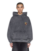 Mens Shield Hoodie Ekcess Charcoal Fade Oversized Fleece - Grey