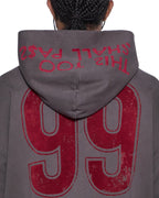 Mens Speedrat Zip Hoodie Ekcess Charcoal Fade Oversized Fleece - Grey