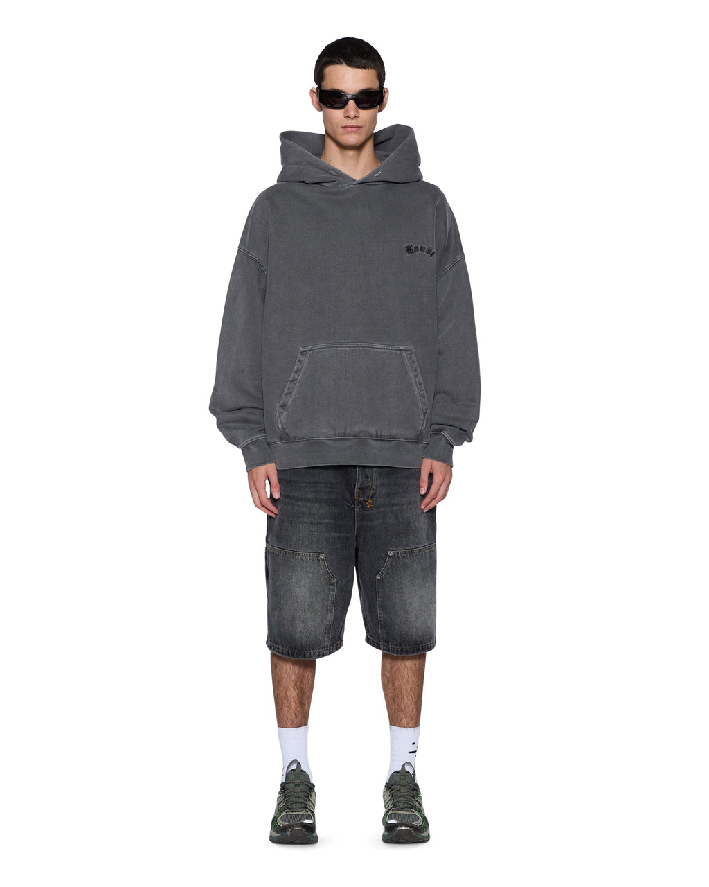 MENS THORNED EKCESS HOODIE CHARCOAL FLEECE