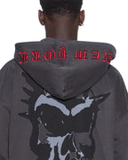 MENS GRAFF EKCESS ZIP THRU HOODIE FADED BLACK FLEECE