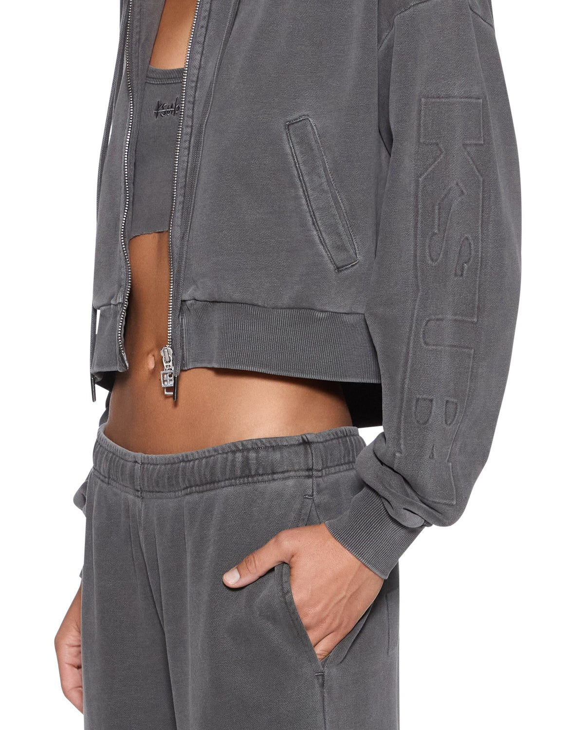WOMENS SOTT ORIGIN HOODIE CHARCOAL FLEECE