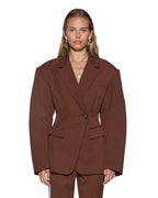 WOMENS DARE CINCHED BLAZER CHOCOLATE JACKETS