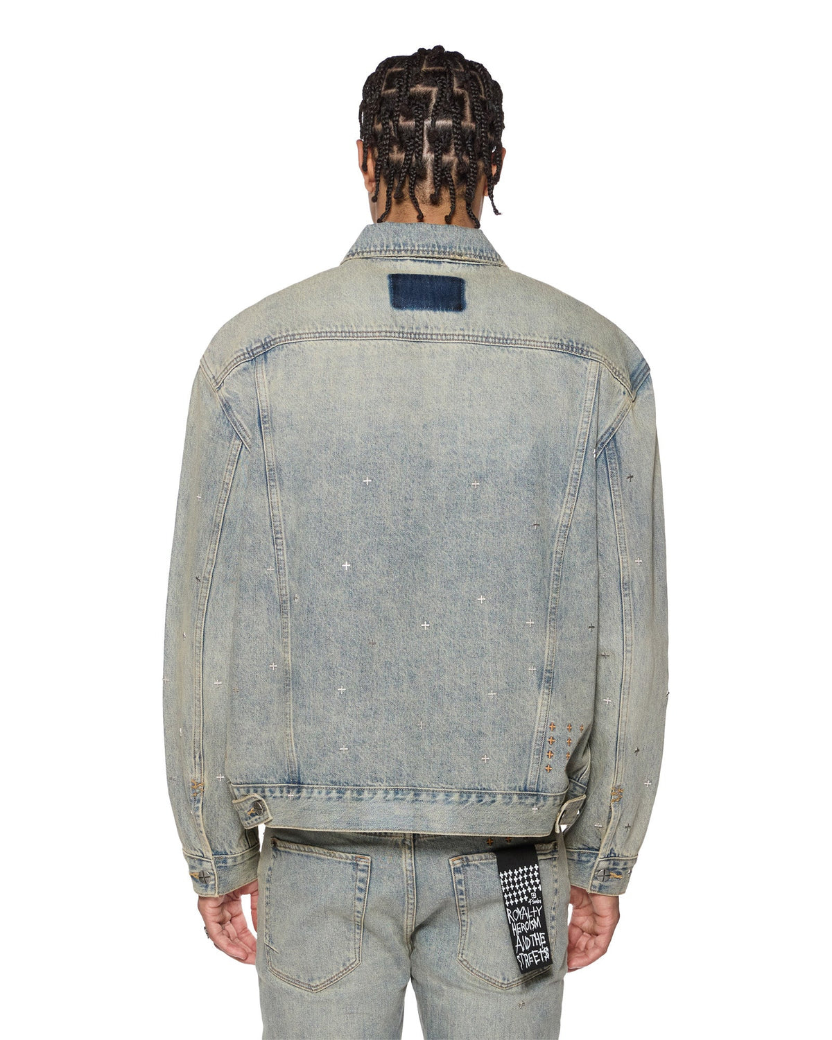 Mens Oh G Jacket Stagelight Metalik Oversized Jackets - Denim