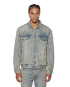 Mens Oh G Jacket Stagelight Metalik Oversized Jackets - Denim