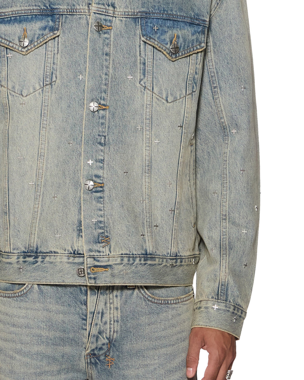 Mens Oh G Jacket Stagelight Metalik Oversized Jackets - Denim