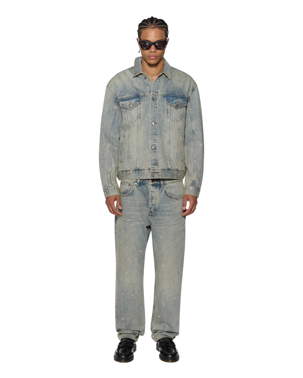 Mens Oh G Jacket Stagelight Metalik Oversized Jackets - Denim