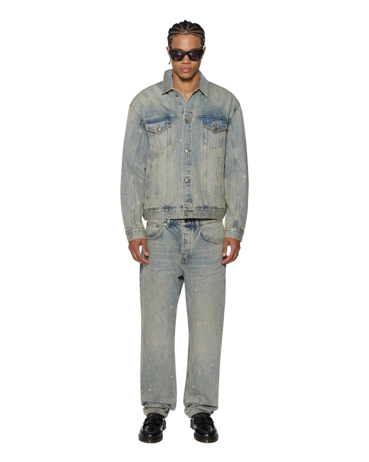Mens Oh G Jacket Stagelight Metalik Oversized Jackets - Denim